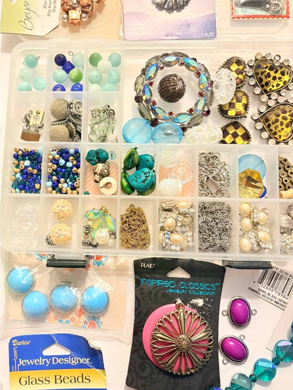Assorted Jewelry Making Kit with Beads and Charms - Turquoise, Teal, Green, Pink - Picture 6 of 9